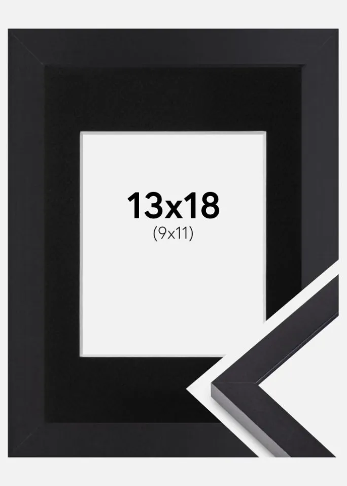 Ramme Selection Sort 13x18 cm - Passepartout Sort 10x12 cm