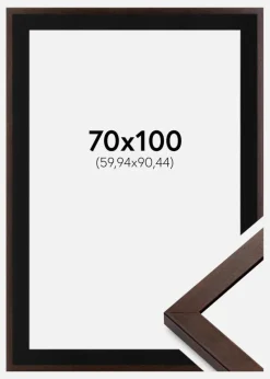 Ramme Selection Valnød 70x100 cm - Passepartout Sort 24x36 inches