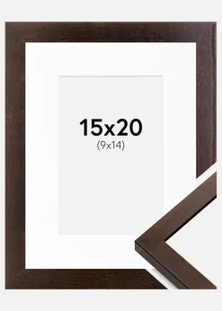 Ramme Selection Valnød 15x20 cm - Passepartout Hvid 10x15 cm