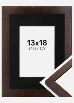 Ramme Selection Valnød 13x18 cm - Passepartout Sort 3,5x5 inches