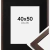 Ramme Selection Valnød 40x50 cm - Passepartout Sort 27x35 cm