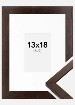 Ramme Selection Valnød 13x18 cm - Passepartout Hvid 7x10 cm
