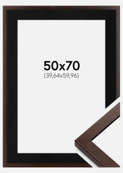 Ramme Selection Valnød 50x70 cm - Passepartout Sort 16x24 inches