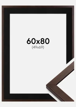 Ramme Selection Valnød 60x80 cm - Passepartout Sort 50x70 cm