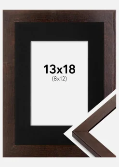 Ramme Selection Valnød 13x18 cm - Passepartout Sort 9x13 cm