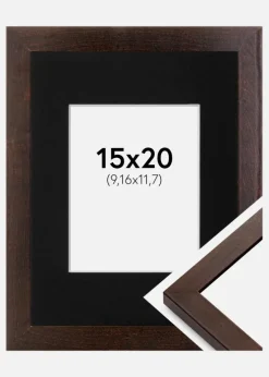 Ramme Selection Valnød 15x20 cm - Passepartout Sort 4x5 inches