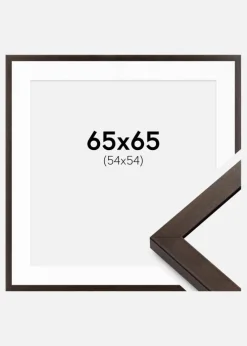 Ramme Selection Valnød 65x65 cm - Passepartout Hvid 55x55 cm