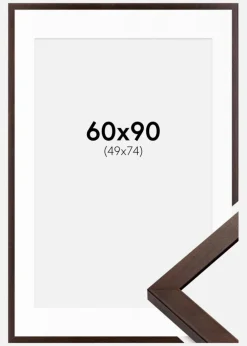 Ramme Selection Valnød 60x90 cm - Passepartout Hvid 50x75 cm