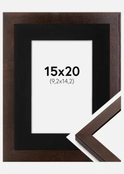 Ramme Selection Valnød 15x20 cm - Passepartout Sort 4x6 inches