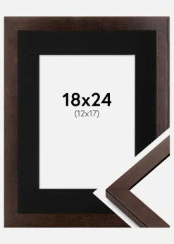 Ramme Selection Valnød 18x24 cm - Passepartout Sort 13x18 cm
