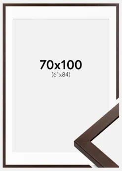 Ramme Selection Valnød 70x100 cm - Passepartout Hvid 62x85 cm