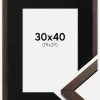 Ramme Selection Valnød 30x40 cm - Passepartout Sort 20x30 cm