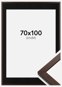 Ramme Selection Valnød 70x100 cm - Passepartout Sort 62x85 cm