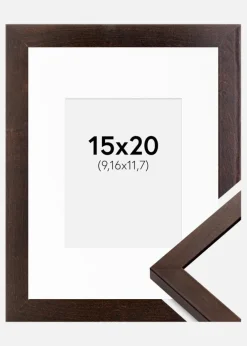 Ramme Selection Valnød 15x20 cm - Passepartout Hvid 4x5 inches