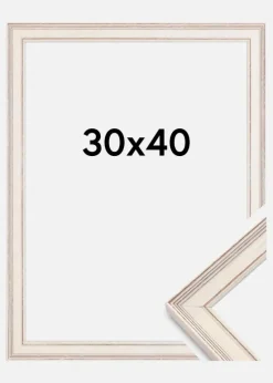 Ramme Shabby Chic Akrylglas Hvid 30x40 cm