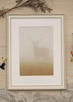 Ramme Shabby Chic Hvid 30x30 cm - Passepartout Hvid 8x8 inches