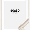 Ramme Shabby Chic Hvid 60x80 cm - Passepartout Hvid 50x65 cm