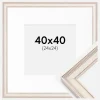 Ramme Shabby Chic Hvid 40x40 cm - Passepartout Hvid 25x25 cm