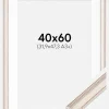 Ramme Shabby Chic Hvid 40x60 cm - Passepartout Hvid 32,9x48,3 cm (A3+)