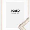 Ramme Shabby Chic Hvid 40x50 cm - Passepartout Hvid 29,7x42 cm (A3)