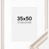 Ramme Shabby Chic Hvid 35x50 cm - Passepartout Hvid 9x12 inches