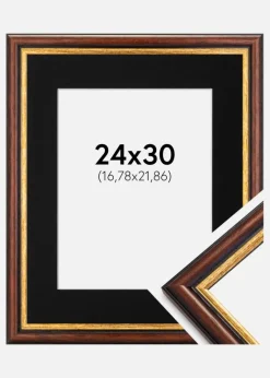 Ramme Siljan Brun 24x30 cm - Passepartout Sort 7x9 inches