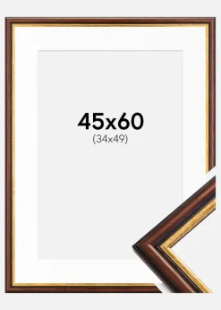 Ramme Siljan Brun 45x60 cm - Passepartout Hvid 35x50 cm