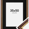 Ramme Siljan Brun 35x50 cm - Passepartout Sort 25x35 cm