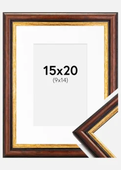 Ramme Siljan Brun 15x20 cm - Passepartout Hvid 10x15 cm