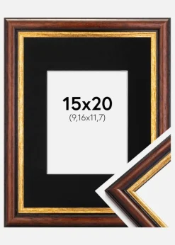 Ramme Siljan Brun 15x20 cm - Passepartout Sort 4x5 inches