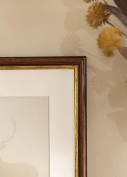 Ramme Siljan Brun 55x55 cm - Passepartout Hvid 18x18 inches