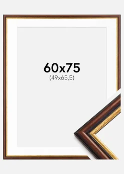 Ramme Siljan Brun 60x75 cm - Passepartout Hvid 50x66,5 cm