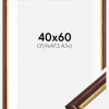 Ramme Siljan Brun 40x60 cm - Passepartout Hvid 32,9x48,3 cm (A3+)
