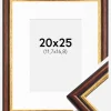 Ramme Siljan Brun 20x25 cm - Passepartout Hvid 5x7 inches