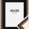 Ramme Siljan Brun 40x50 cm - Passepartout Sort 30x40 cm