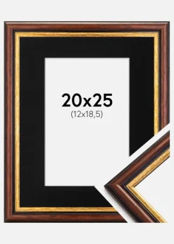 Ramme Siljan Brun 20x25 cm - Passepartout Sort 13x19,5 cm