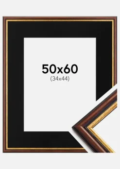 Ramme Siljan Brun 50x60 cm - Passepartout Sort 35x45 cm