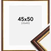 Ramme Siljan Brun 45x50 cm - Passepartout Hvid 34x41 cm