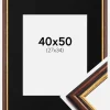 Ramme Siljan Brun 40x50 cm - Passepartout Sort 28x35 cm