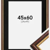 Ramme Siljan Brun 45x60 cm - Passepartout Sort 35x50 cm
