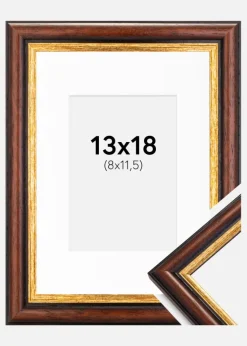 Ramme Siljan Brun 13x18 cm - Passepartout Hvid 9x12 cm