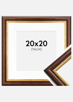 Ramme Siljan Brun 20x20 cm - Passepartout Hvid 15x15 cm