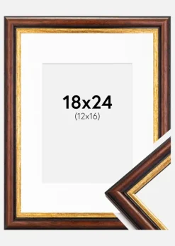 Ramme Siljan Brun 18x24 cm - Passepartout Hvid 13x17 cm