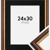 Ramme Siljan Brun 24x30 cm - Passepartout Sort 18x24 cm