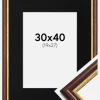 Ramme Siljan Brun 30x40 cm - Passepartout Sort 20x28 cm