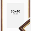 Ramme Siljan Brun 30x40 cm - Passepartout Hvid 21x30 cm