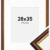 Ramme Siljan Brun 28x35 cm - Passepartout Hvid 20x25 cm