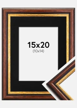Ramme Siljan Brun 15x20 cm - Passepartout Sort 11x15 cm
