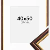 Ramme Siljan Brun 40x50 cm - Passepartout Hvid 28x35 cm