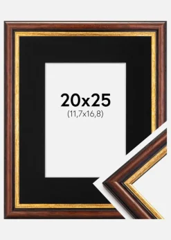 Ramme Siljan Brun 20x25 cm - Passepartout Sort 5x7 inches